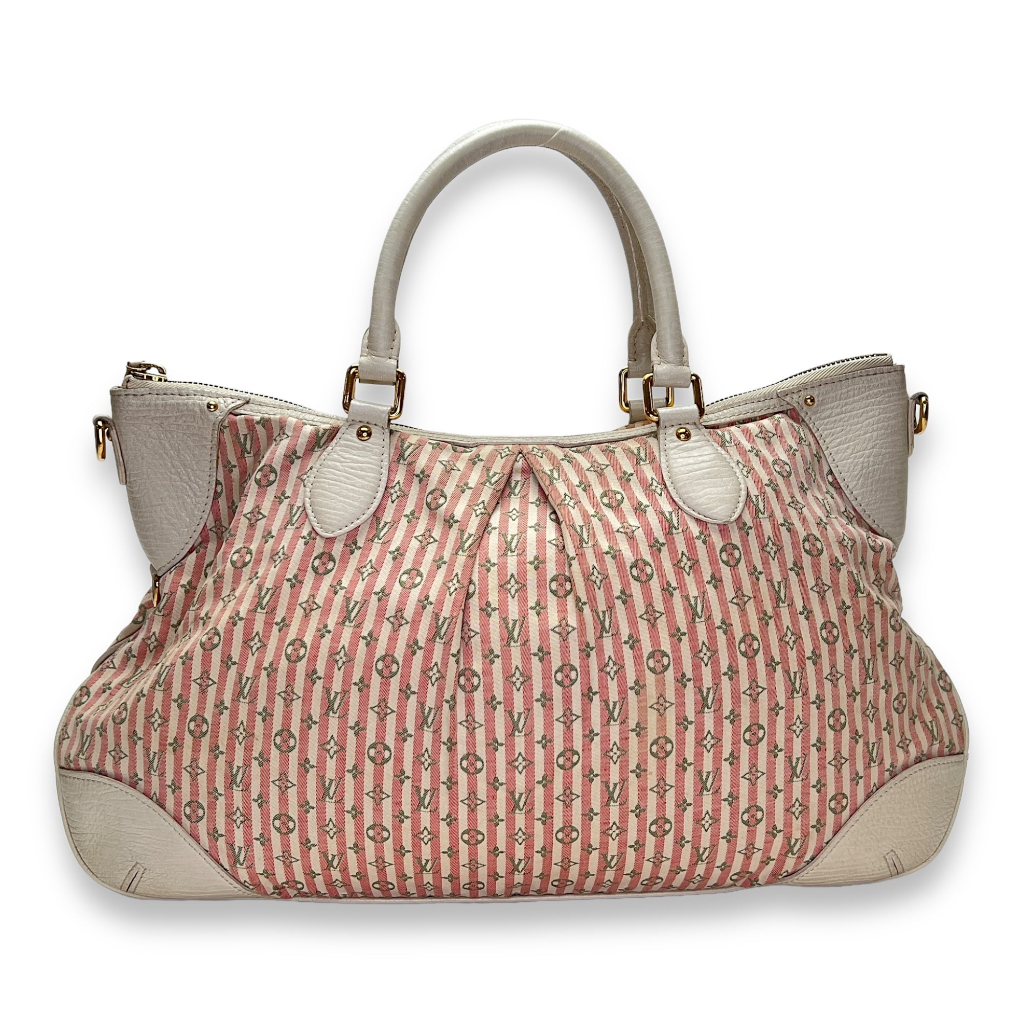 Mini Lin Croisette Marina GM Pink Top Handle Bag in Canvas, Gold hardware