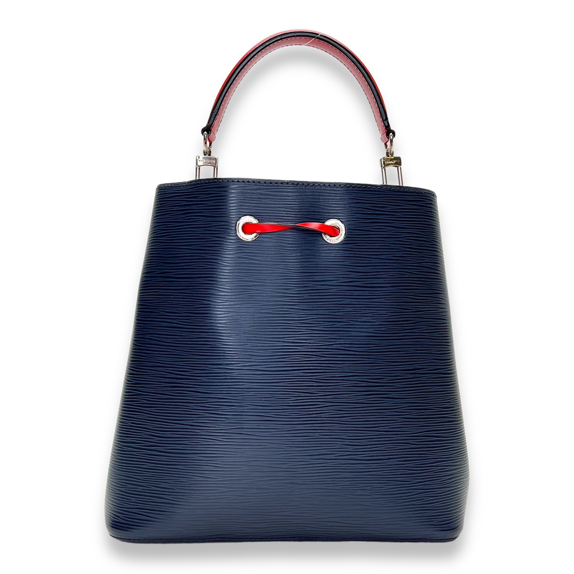 NeoNoe MM Navy Bucket Bag in Epi Leather Silver hardware