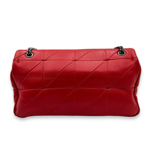 Jamie Medium Red Shoulder Bag in Lambskin, Silver hardware