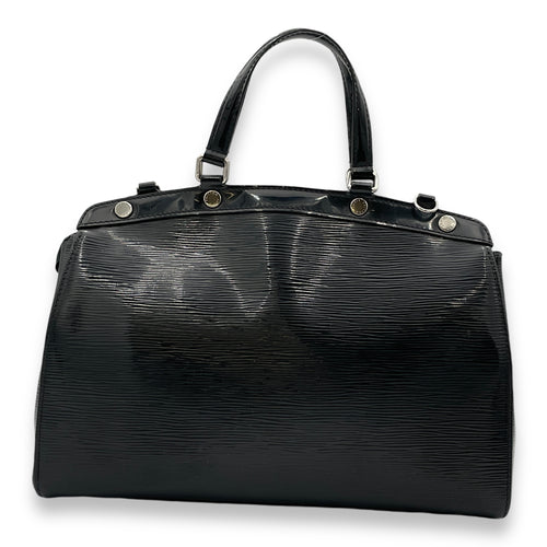 Brea MM Black Top Handle Bag in Epi Leather, Silver hardware