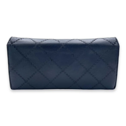 Ultimate Stitch Blue Wallet On Chain in Lambskin, Silver hardware