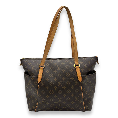 Totally MM Brown Shoulder Bag in Monogram Coated Canvas, Gold hardware