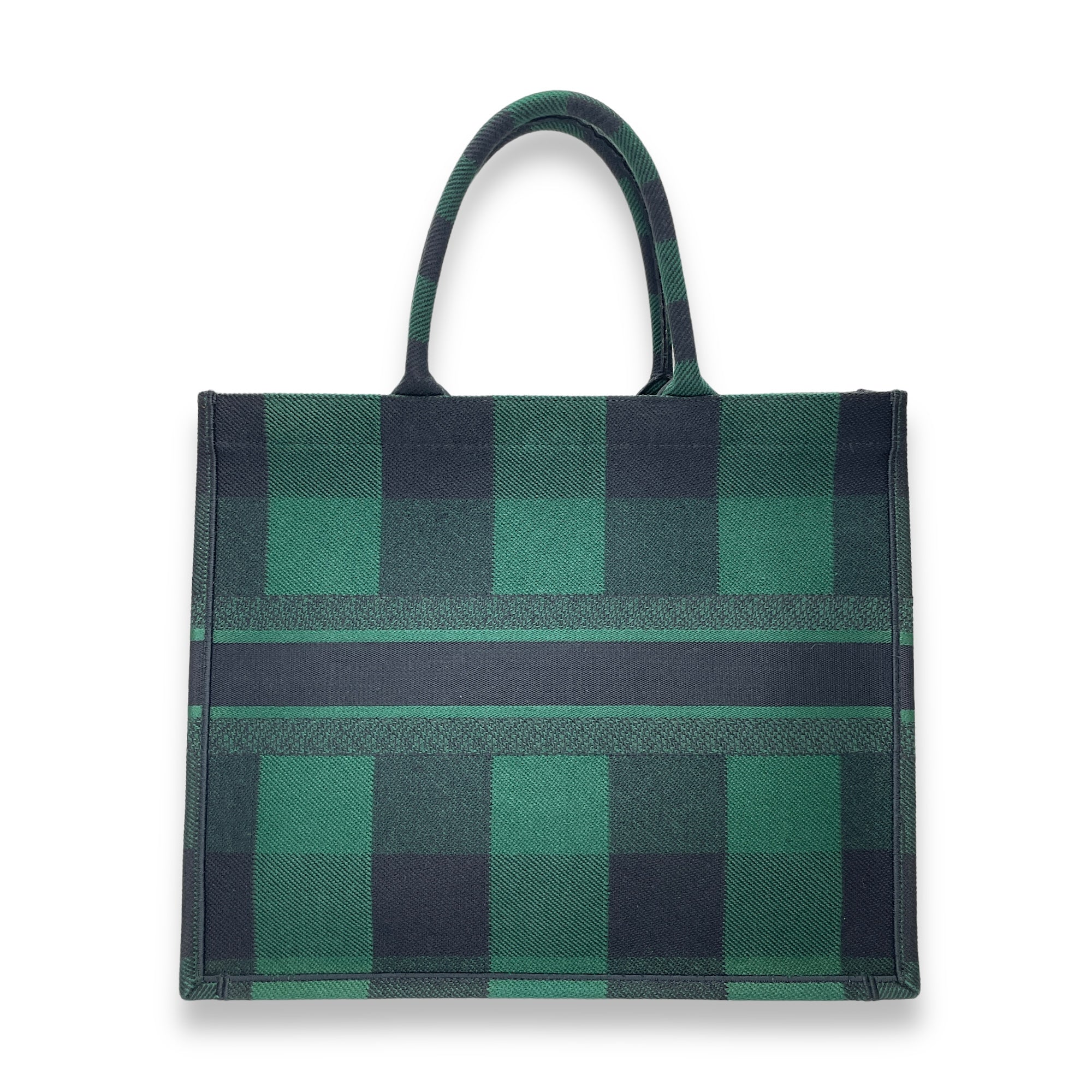 Book Tote Top Handle Bag Large Green in Canvas