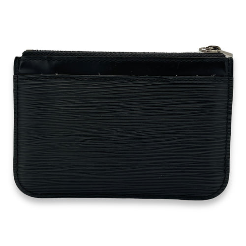 Pochette Card Holder Black in Epi Leather, Silver hardware