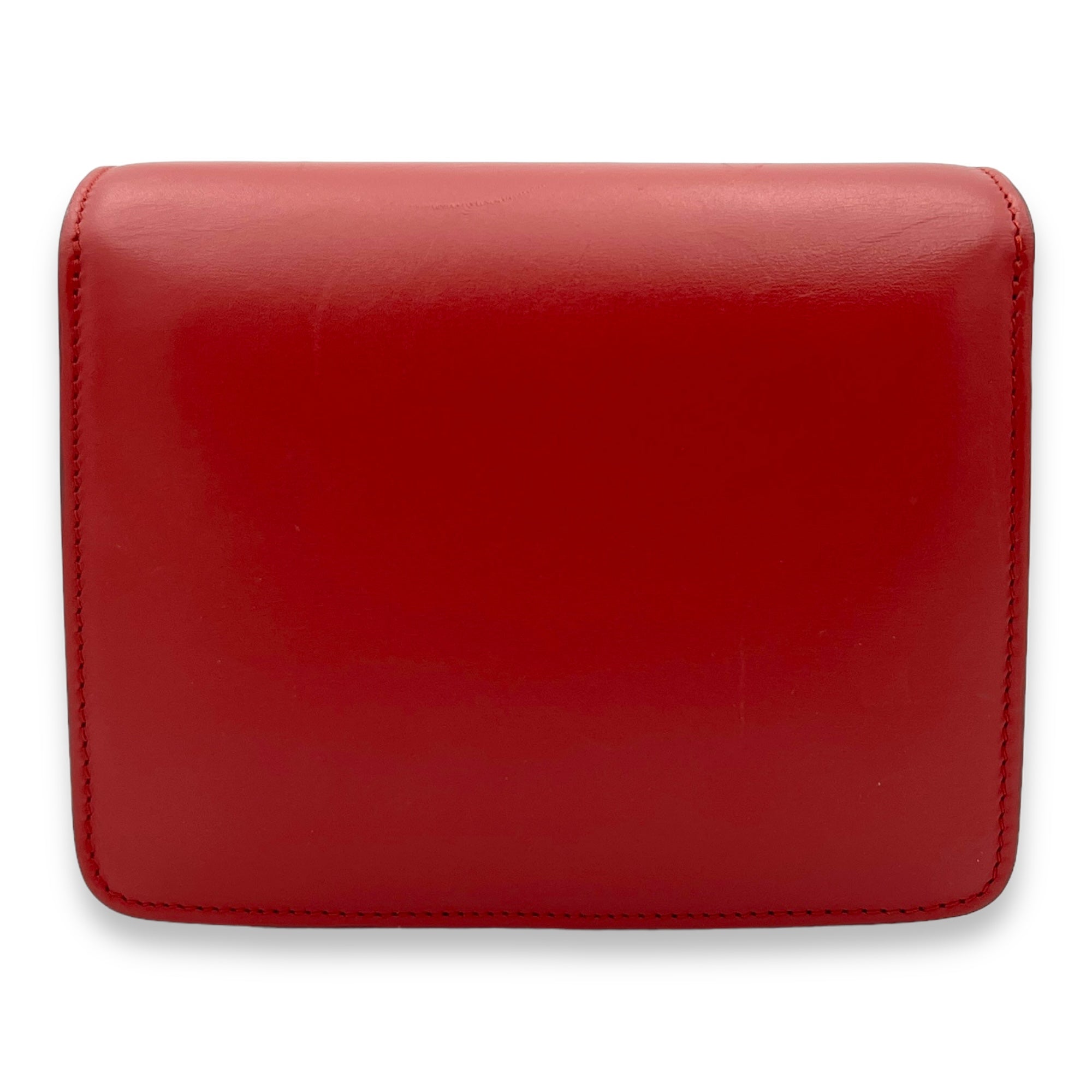 Box Small Red Shoulder Bag in Calfskin, Gold hardware