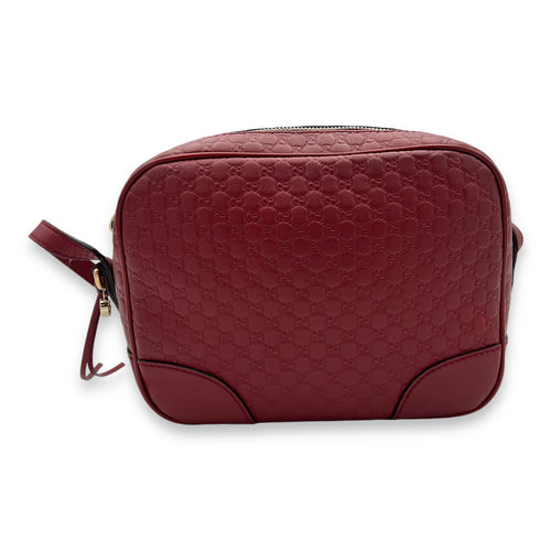 Bree Red Crossbody Bag in Guccissima Leather, Gold hardware