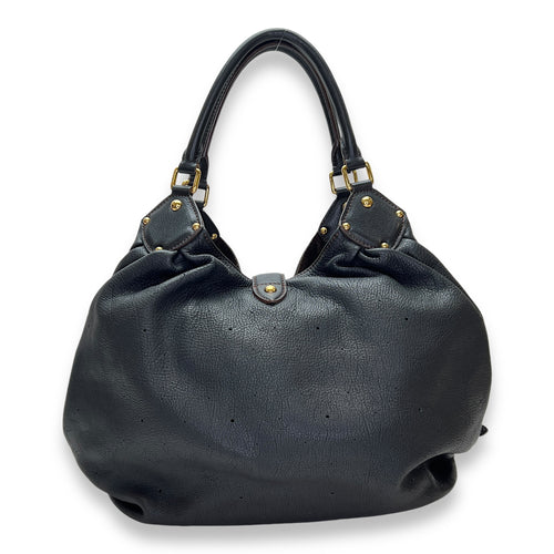 Mahina Top Handle Bag Black in Calfskin, Gold hardware