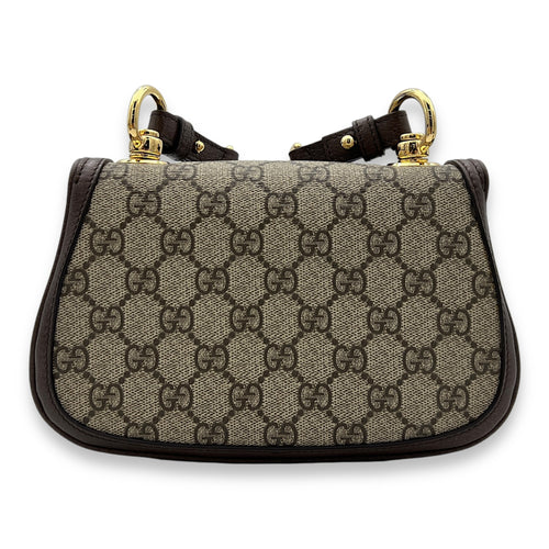 Blondie Shoulder Bag Brown in Monogram Coated Canvas, Gold hardware