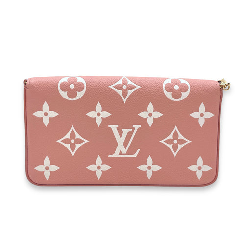 Felicie Wallet On Chain Pink in Monogram Empreinte Leather, Gold hardware