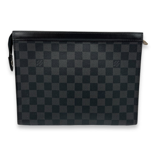 Pochette Voyage Pouch Black in Coated Canvas, Silver hardware