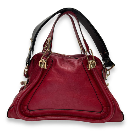 Paraty Shoulder Bag Red in Calfskin, Gold hardware