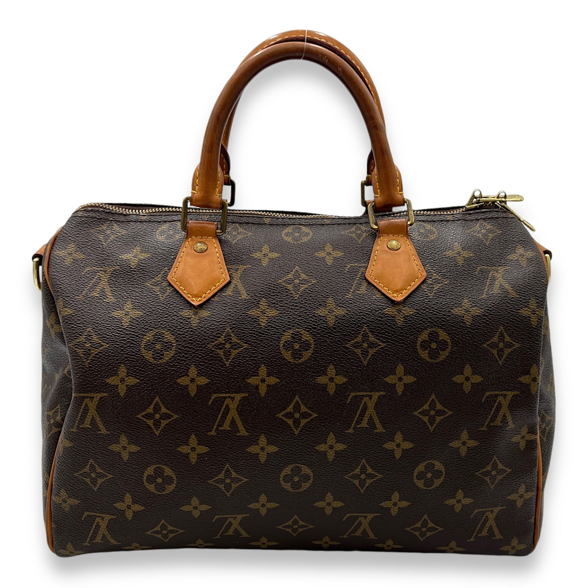 Speedy Bandouliere Top Handle Bag 30 Brown in Monogram Coated Canvas, Gold hardware