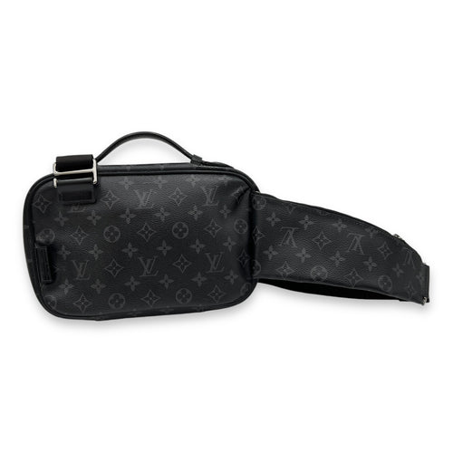 Explorer Waist bag Black in Monogram Coated Canvas, Silver hardware