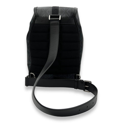 Hit the Road Black Crossbody Bag in Coated Canvas, Silver hardware