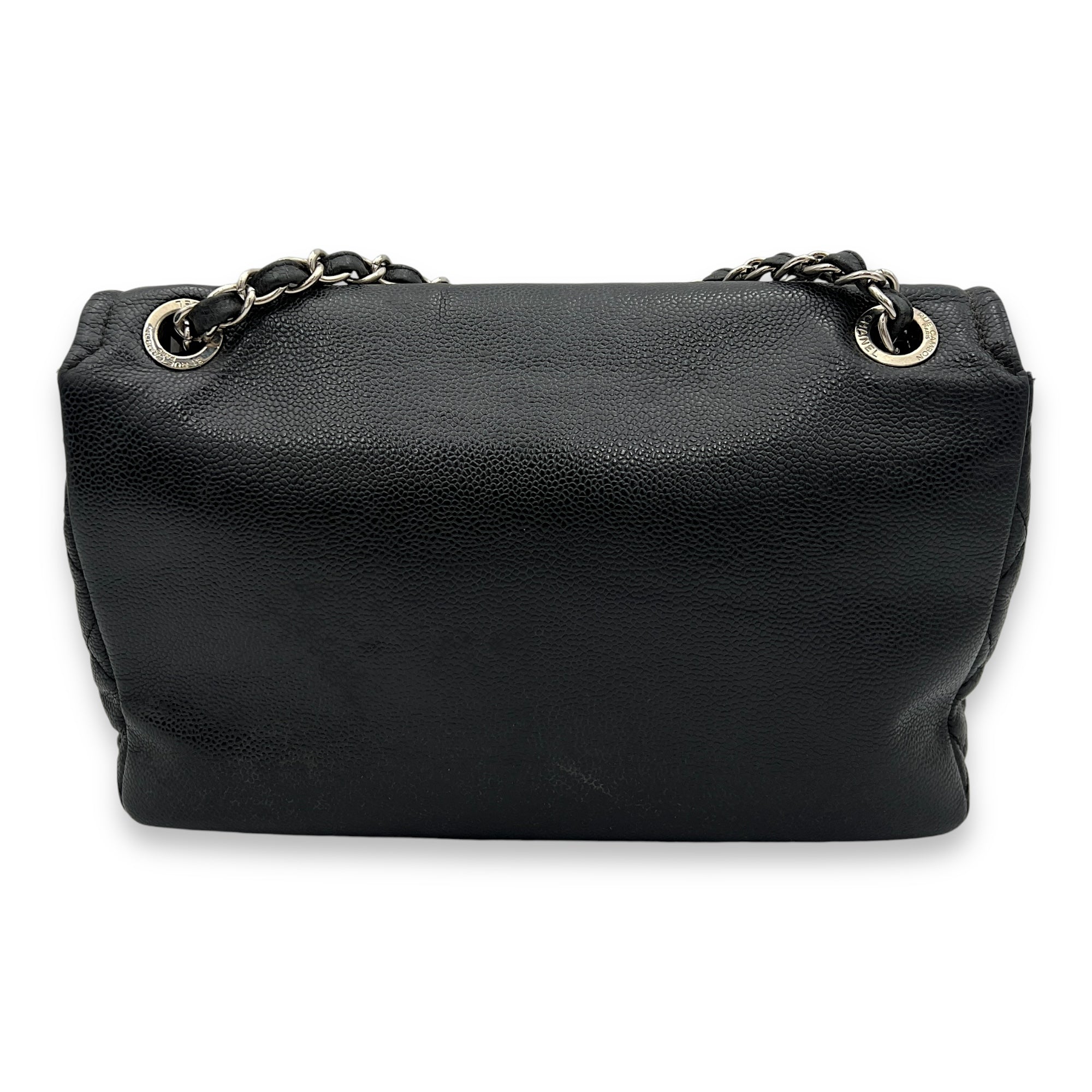 Timeless CC Black Crossbody Bag in Caviar Leather, Silver hardware