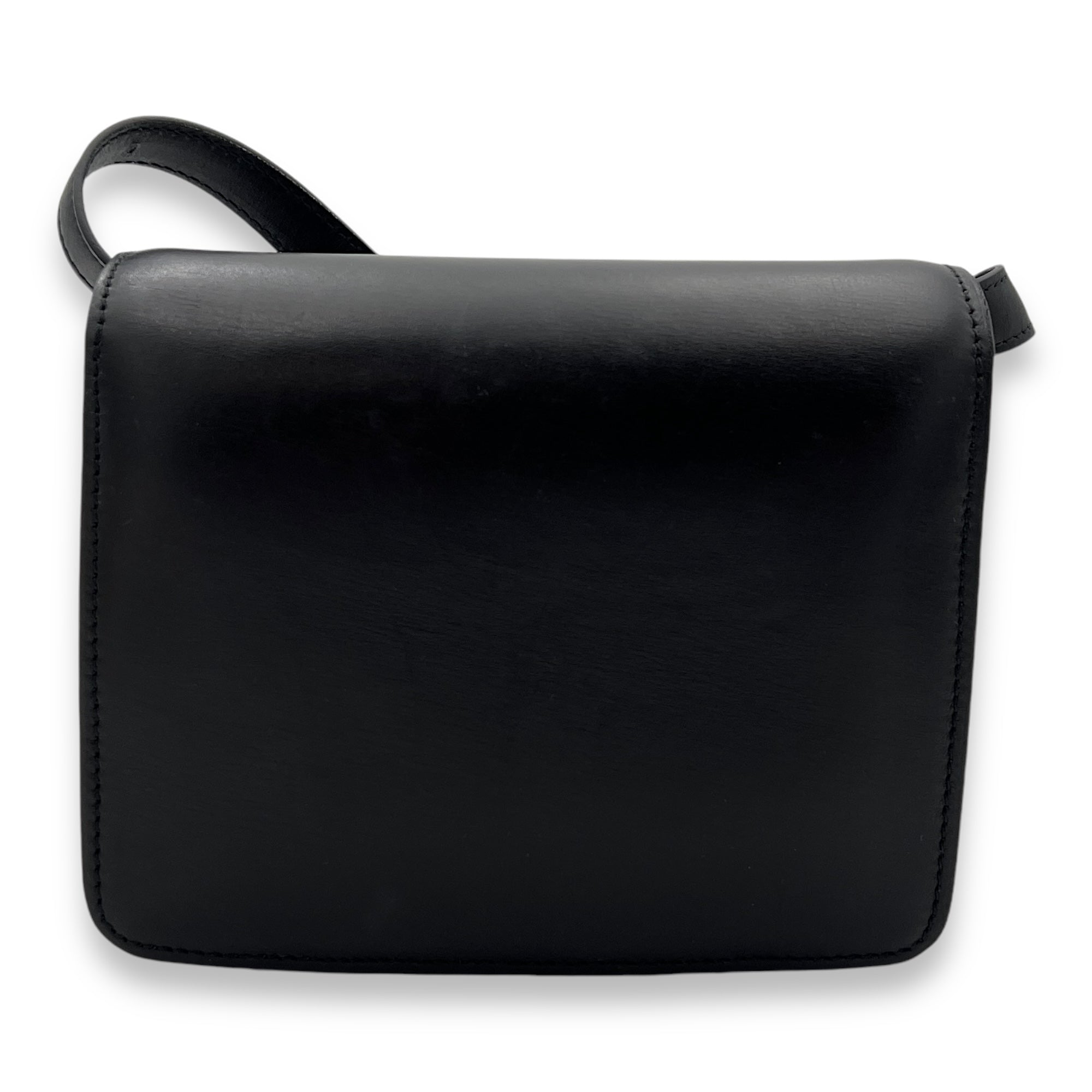 Box Shoulder Bag Mini Black in Calfskin, Gold hardware