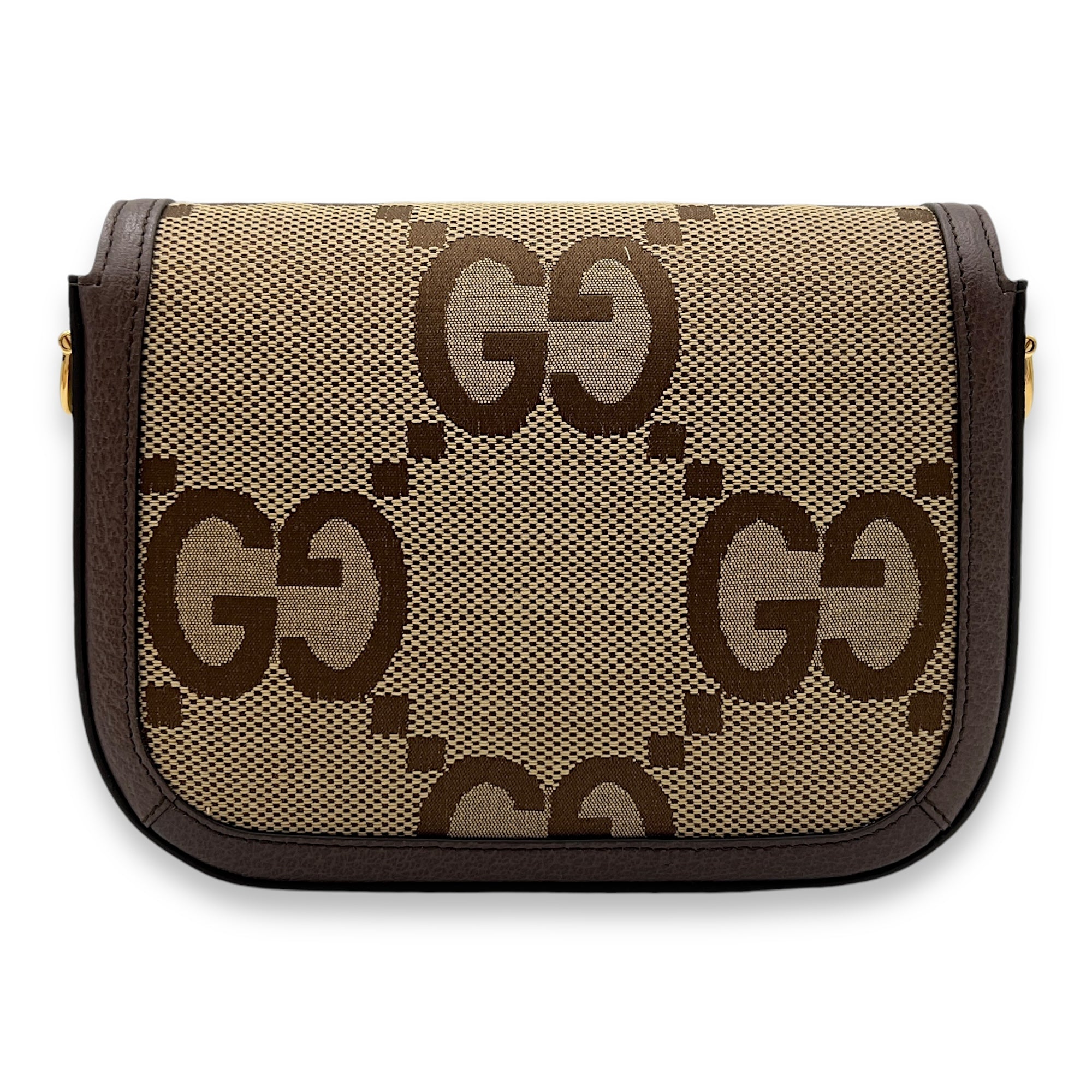 Horsebit 1955 Crossbody Bag Small Brown in Jacquard , Light Gold Hardware