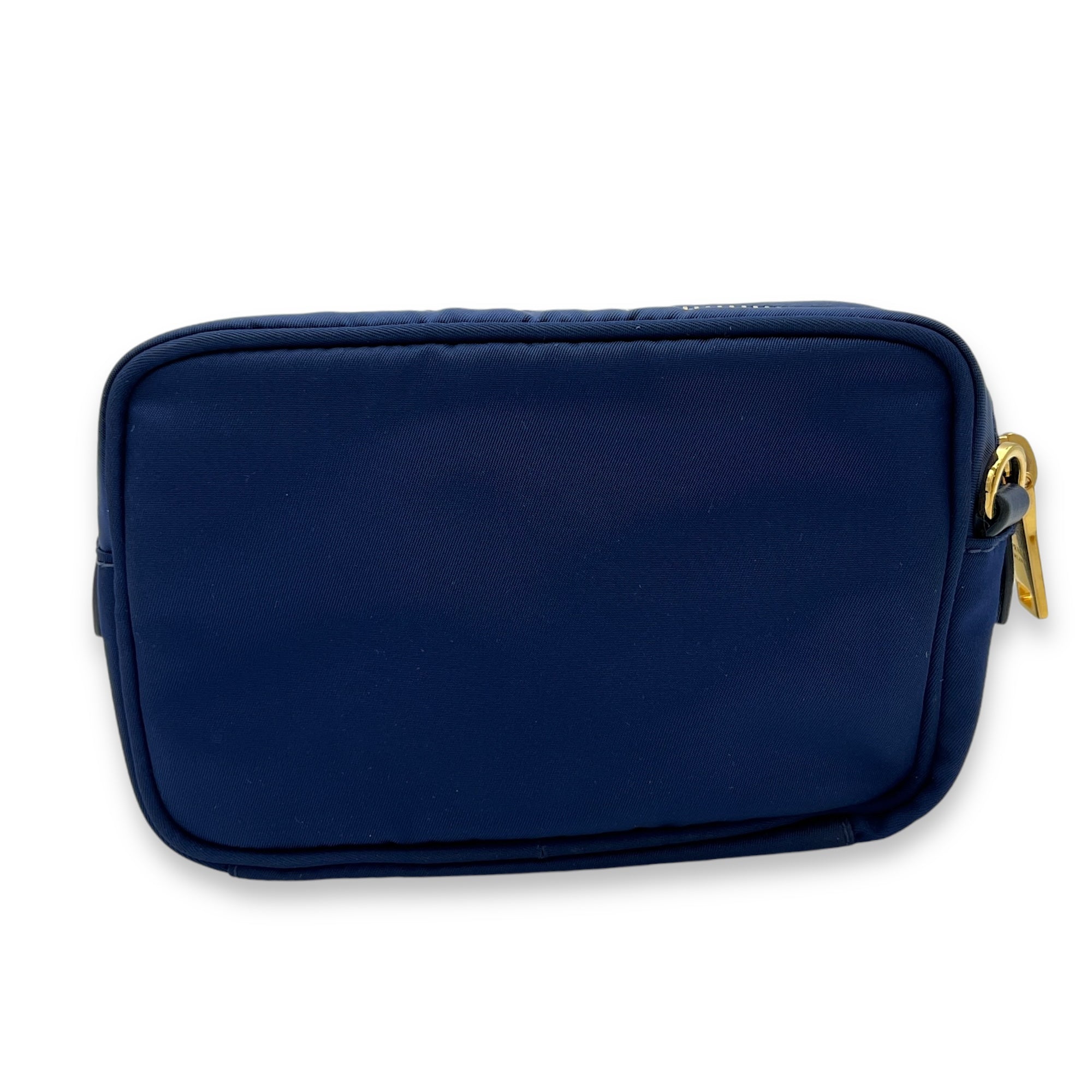 Convertible Wristlet Blue Crossbody Bag in Nylon, Gold hardware