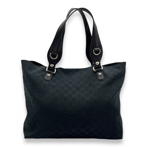 Others Tote Bag Black in Jacquard, Silver hardware