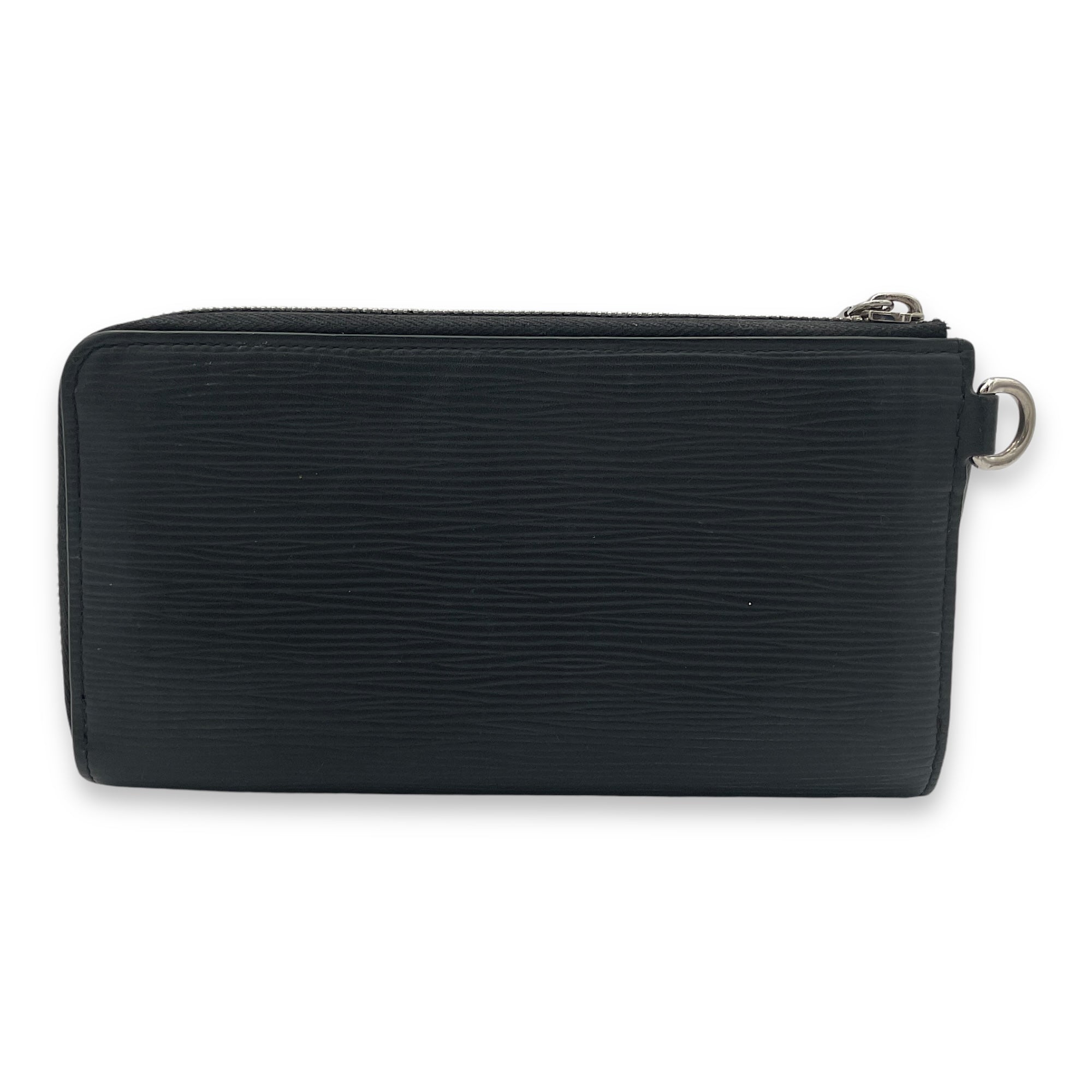 Zippy Wallet Black in Epi Leather, Silver hardware