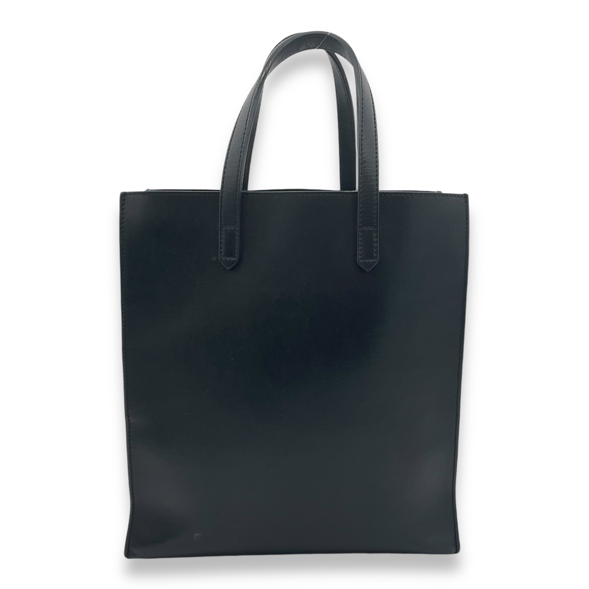 Bambi Black Tote Bag in Calfskin, Silver hardware