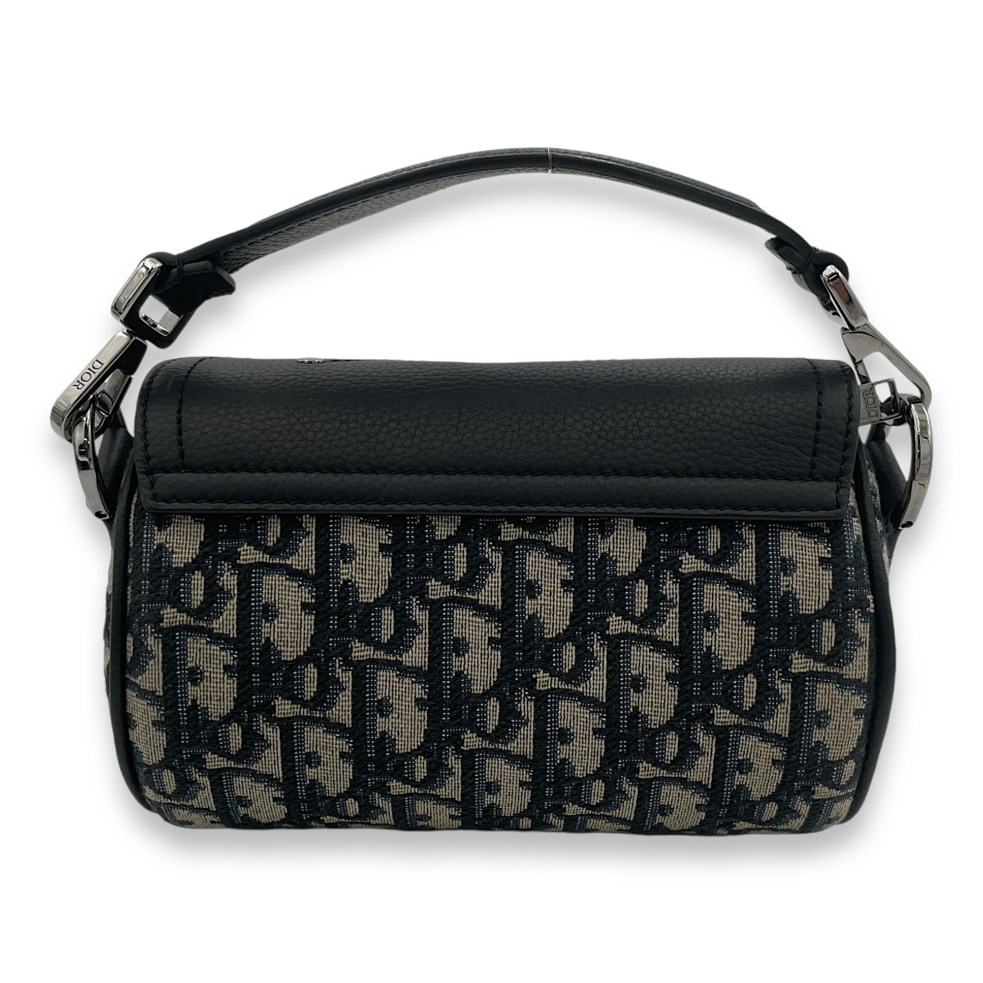 Saddle Roller Blue Crossbody Bag in Jacquard, Silver hardware