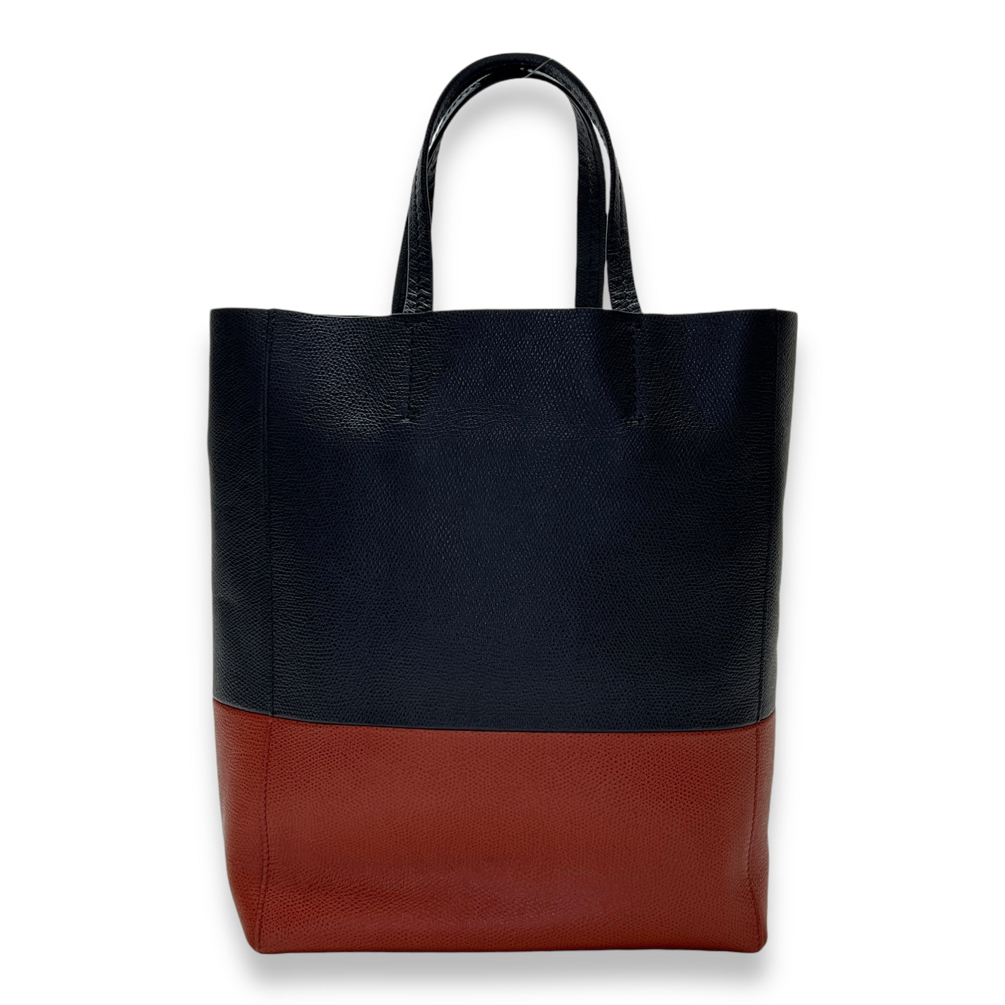 Vertical Cabas Small Blue Tote Bag in Calfskin, Gold hardware