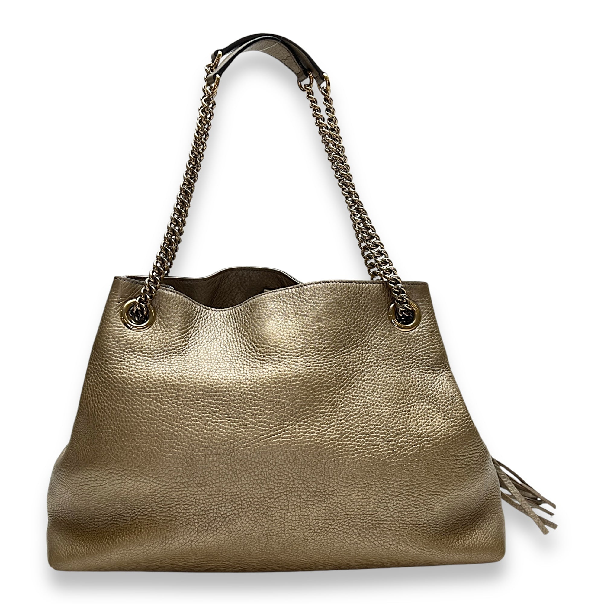 Soho Tote Bag Gold in Calfskin, Gold hardware