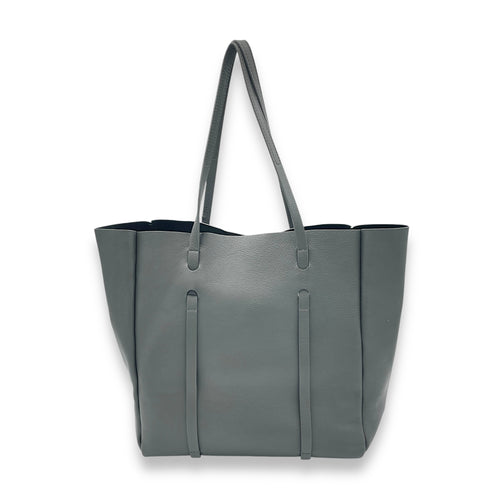 Everyday Tote Bag Grey in Calfskin, Silver hardware