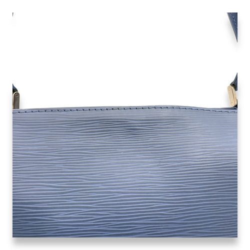 Mandara Shoulder Bag Blue in Epi Leather, Silver hardware