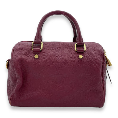 Speedy Bandouliere 25 Red Top Handle Bag in Monogram Empreinte Leather, Gold hardware