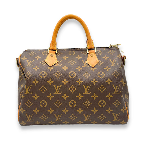 Speedy Bandouliere Top Handle Bag 30 Brown in Monogram Coated Canvas, Gold hardware