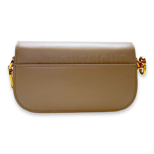 Montaigne Avenue Beige Crossbody Bag in Calfskin, Gold hardware