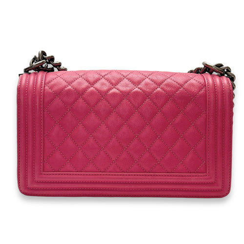 Boy Medium Pink Shoulder Bag in Calfskin,  hardware