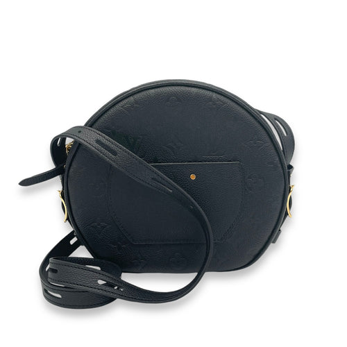 Boite a Chapeau Black Crossbody Bag in Monogram Empreinte Leather, Gold hardware