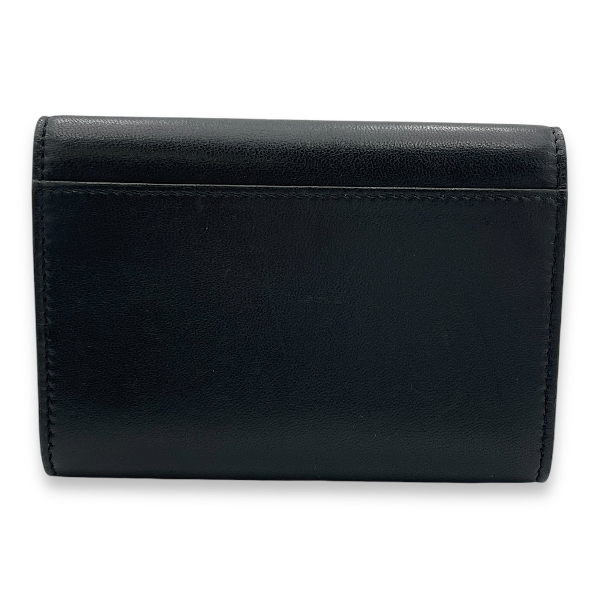 Cassandre Envelope Small Black Wallet in Lambskin, Gold hardware