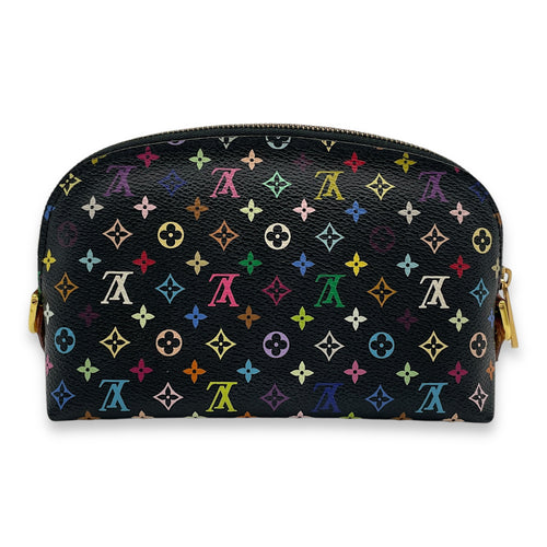 Cosmetic Multi-colour Pouch in Monogram Coated Canvas, Gold hardware