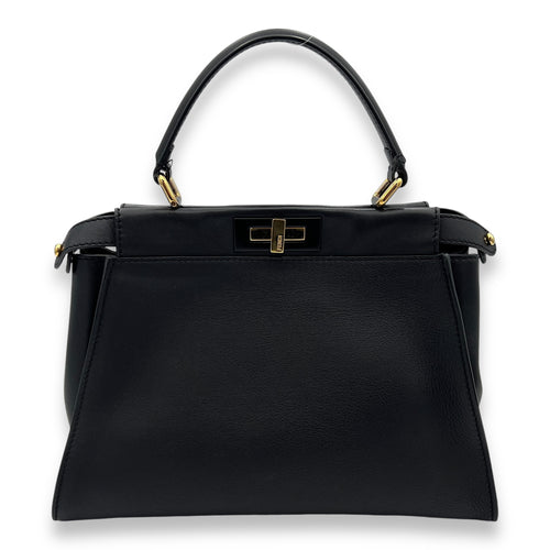 Peekaboo Medium Top handle bag in Calfskin, Gold Hardware