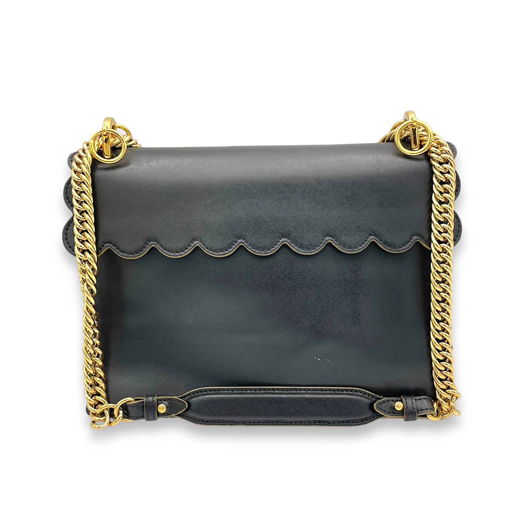 Kan I Shoulder Bag Black in Calfskin, Gold hardware