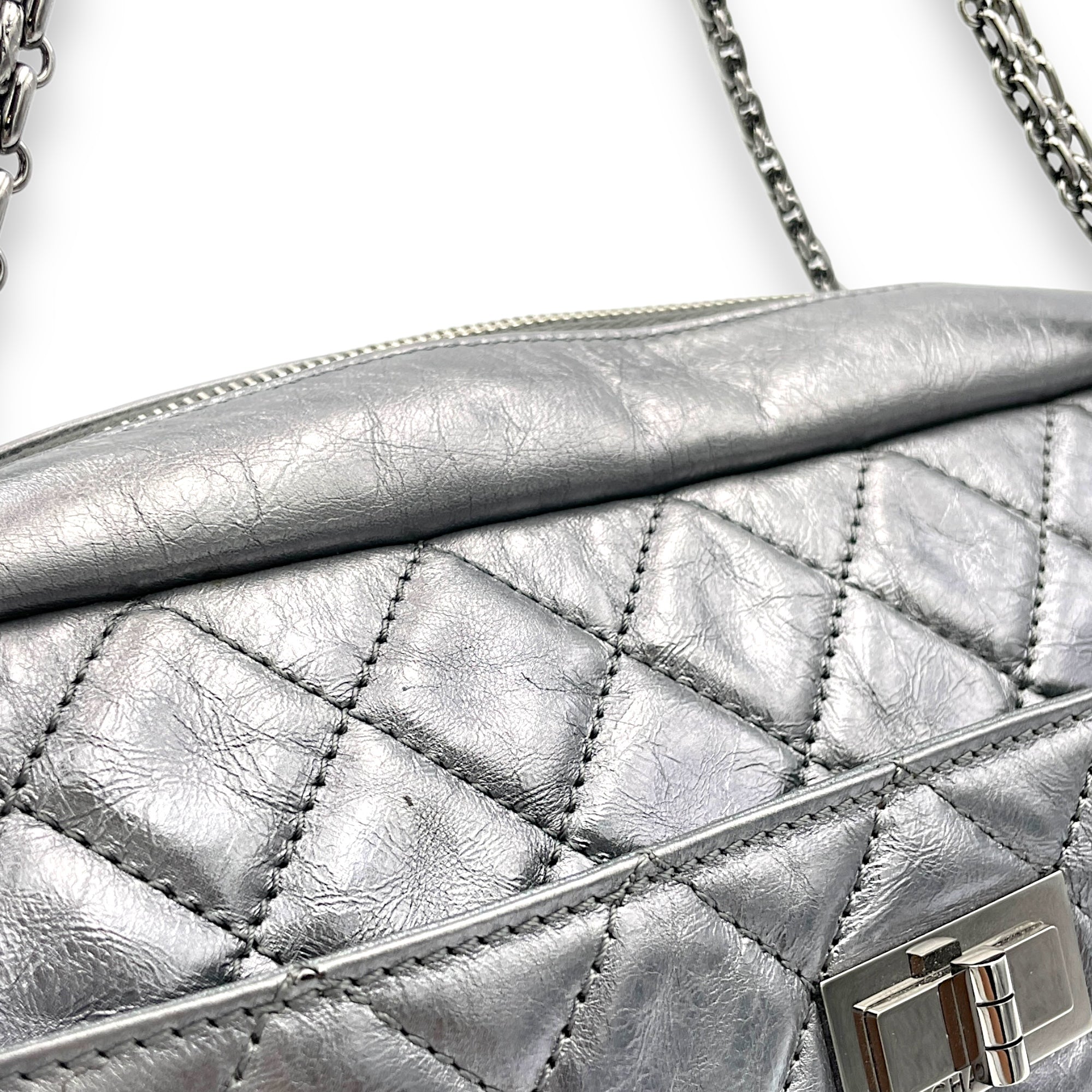 2.55 Crossbody Bag Silver in Calfskin, Silver hardware