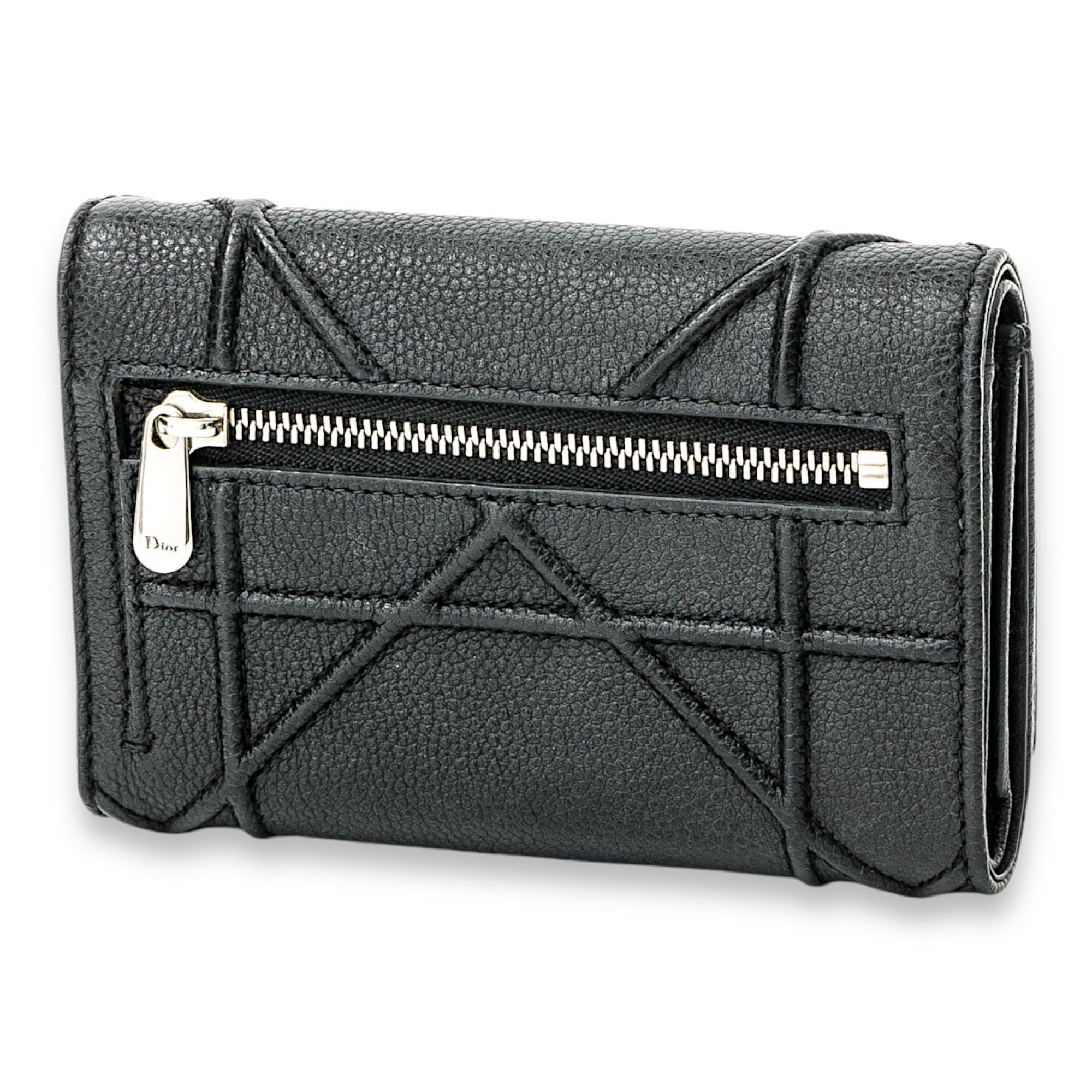 Diorama Compact Wallet in Calfskin Silver Hardware