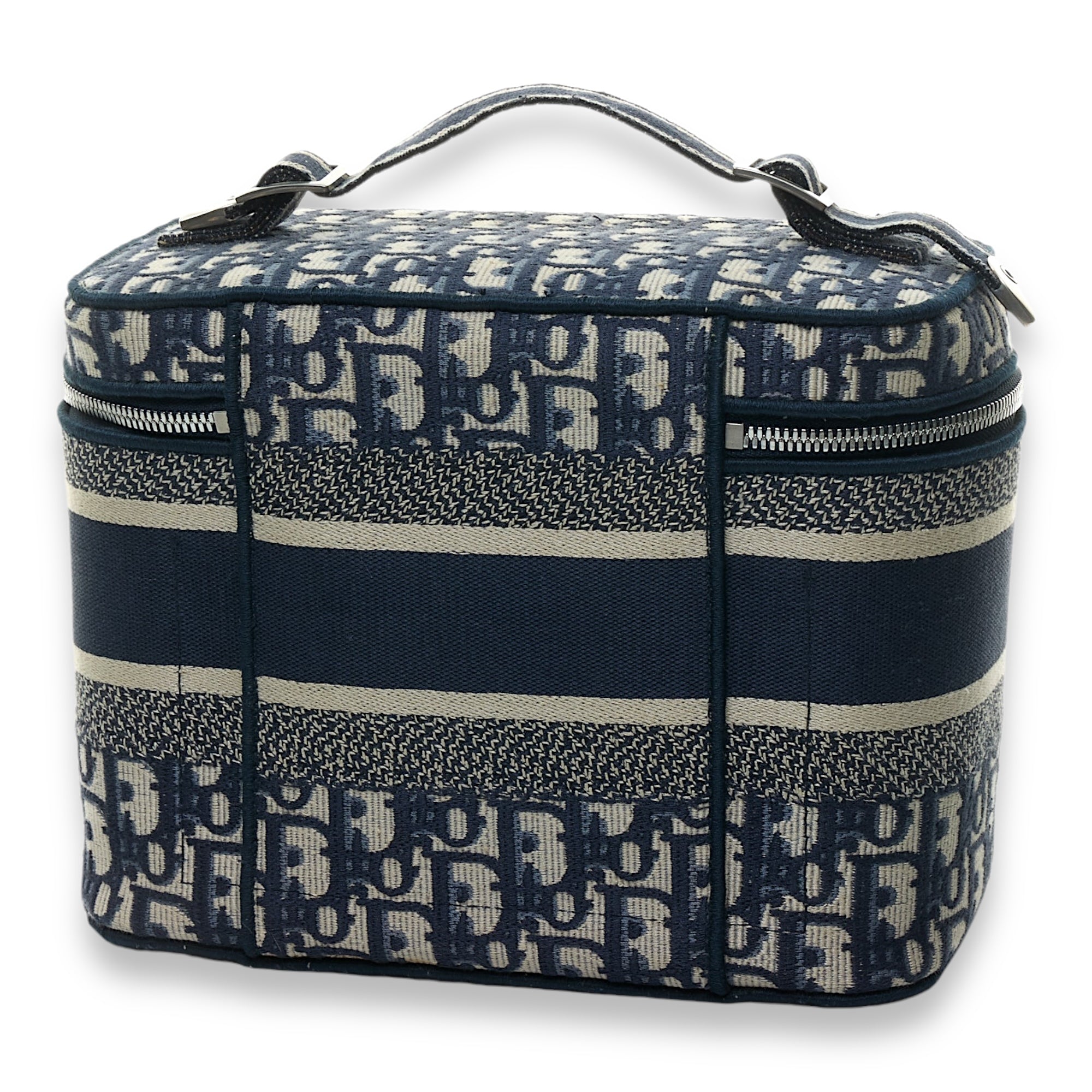 Oblique Vanity Top handle bag in Jacquard, Silver Hardware