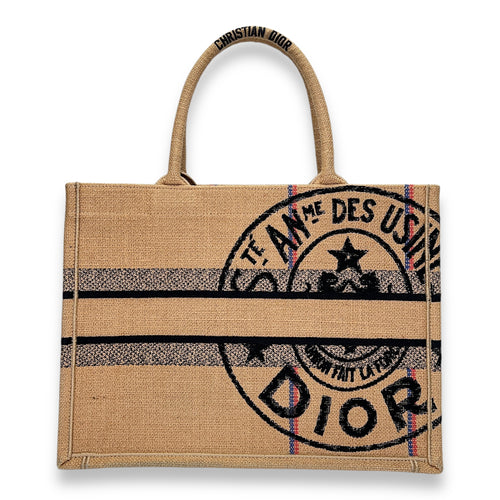 Book Tote Jute Embroidered  Medium Tote bag in Canvas, N/A Hardware