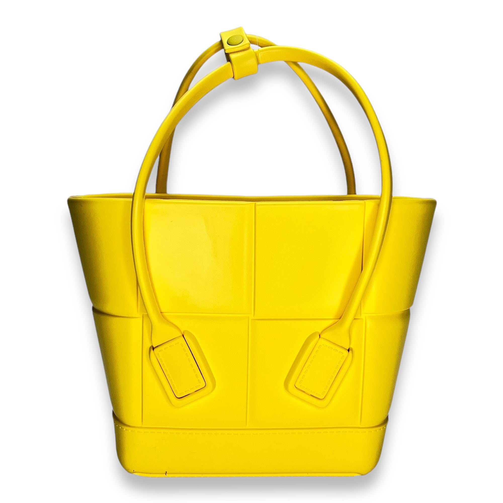 Arco Mini Yellow Top handle Bag in Rubber