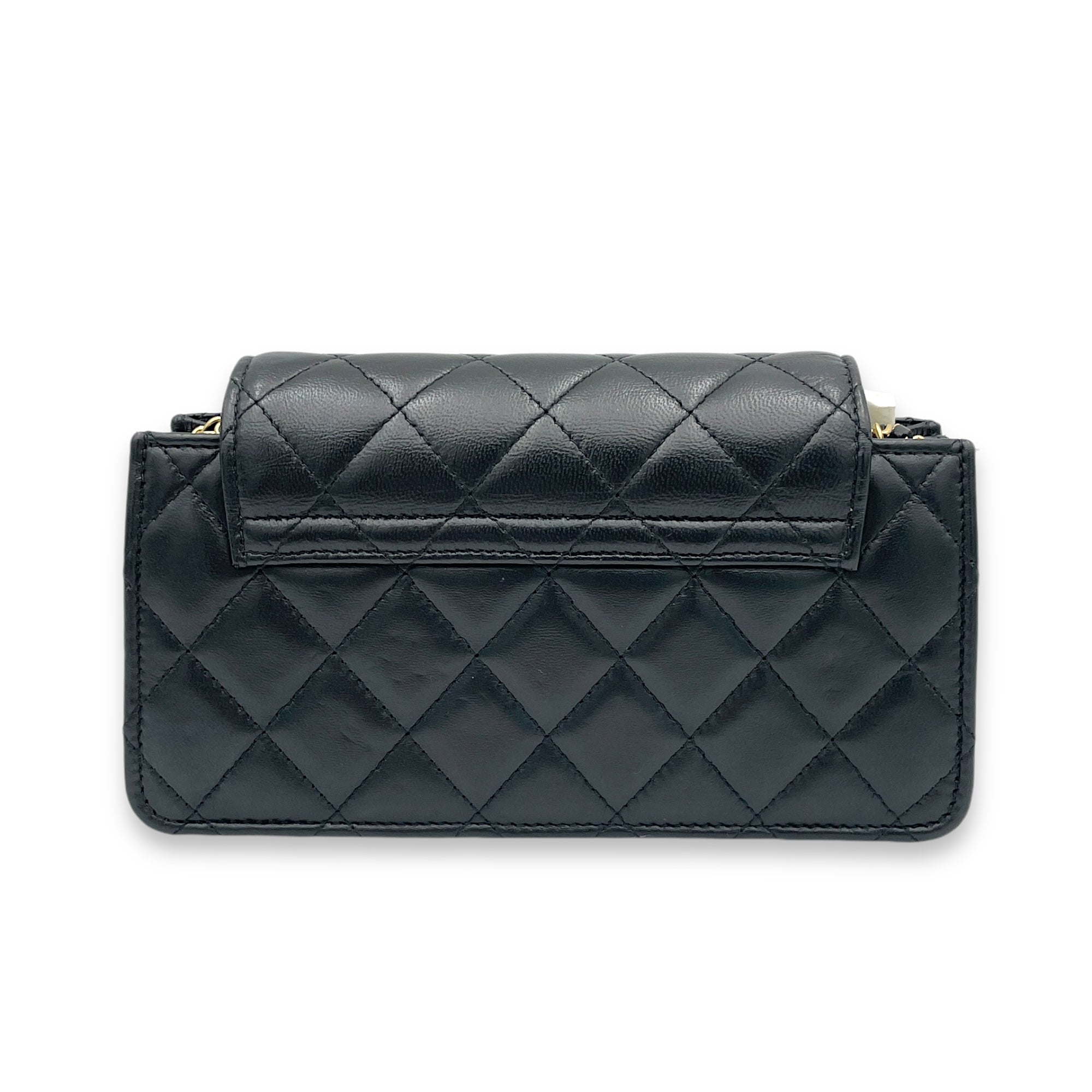 Quilted Flap Crossbody bag in Lambskin, Gold Hardware