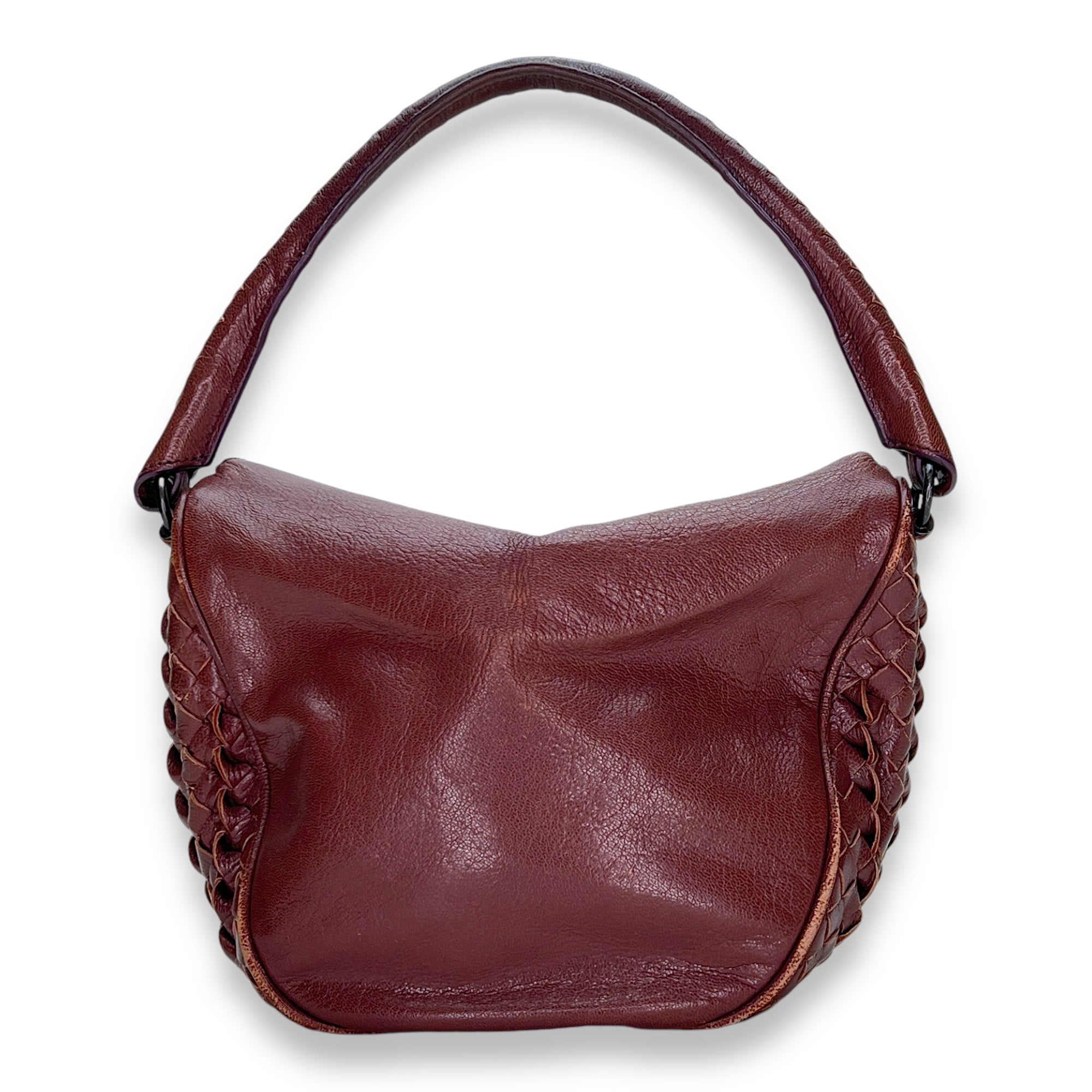 Intrecciato Shoulder bag in Calfskin, Gunmetal Hardware