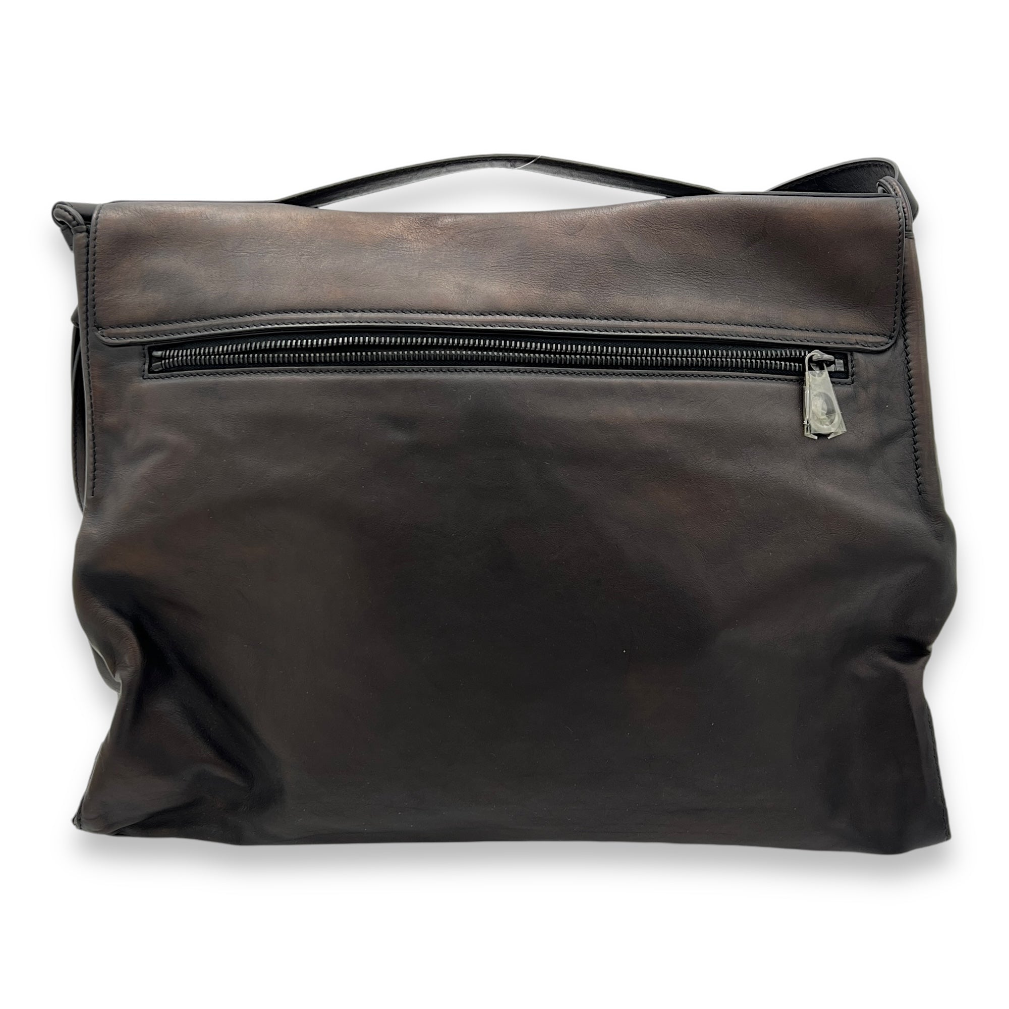 Others  dark brown Messenger Bag in Calfskin, Ruthenium hardware