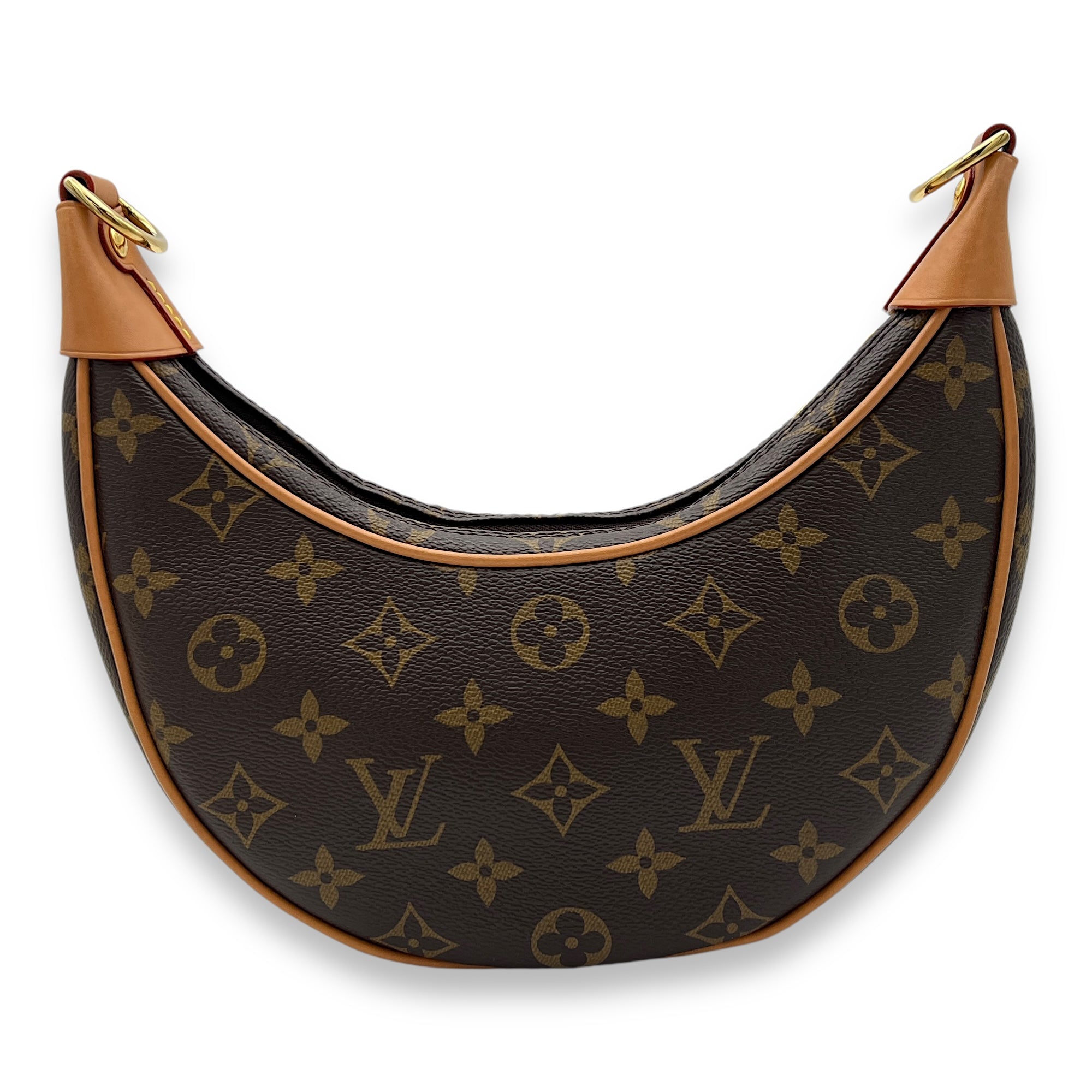 Loop Shoulder Bag Brown in Monogram Coated Canvas, Gold hardware