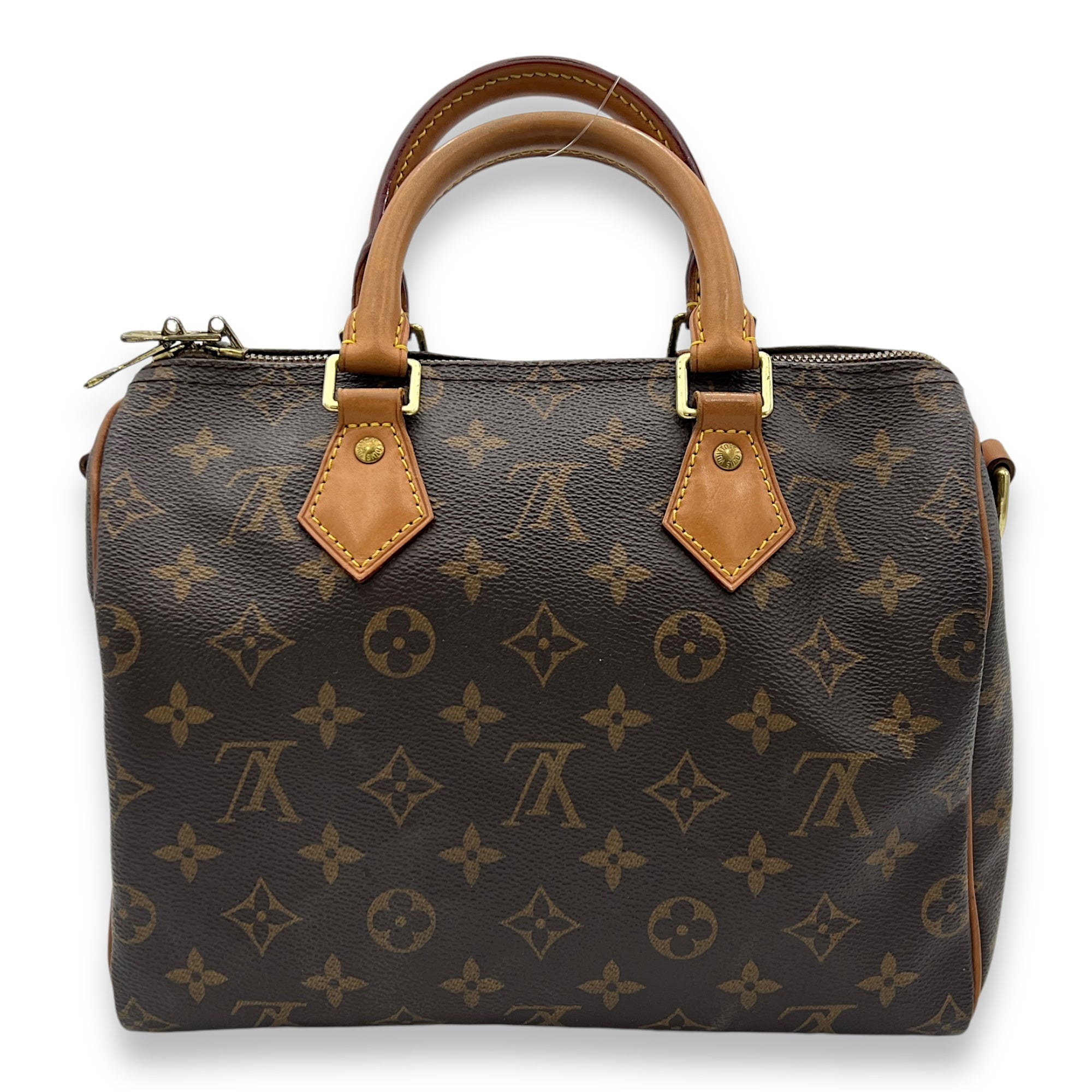 Speedy Bandouliere Top Handle Bag 25 Brown in Monogram Coated Canvas, Gold hardware