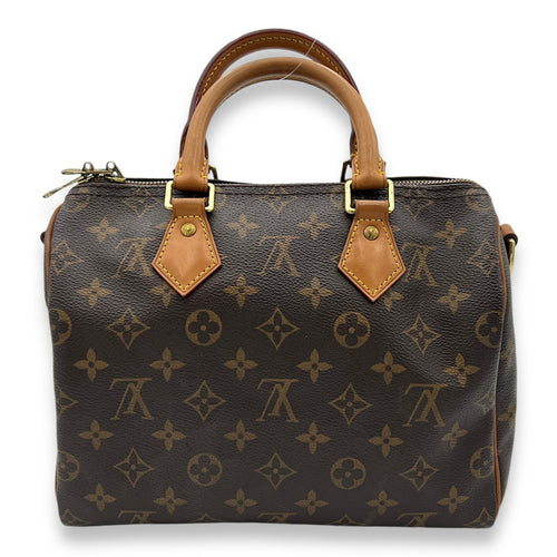 Speedy Bandouliere Top Handle Bag 25 Brown in Monogram Coated Canvas, Gold hardware
